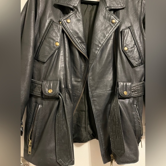 Ladies 90s Vintage Leather Jacket Size Medium - Picture 11 of 15